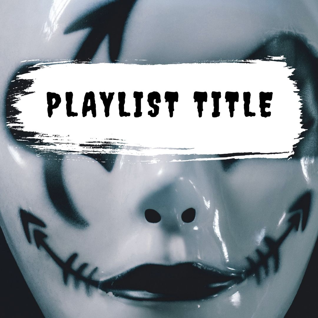 Eerie Masked Face with Halloween Theme Art