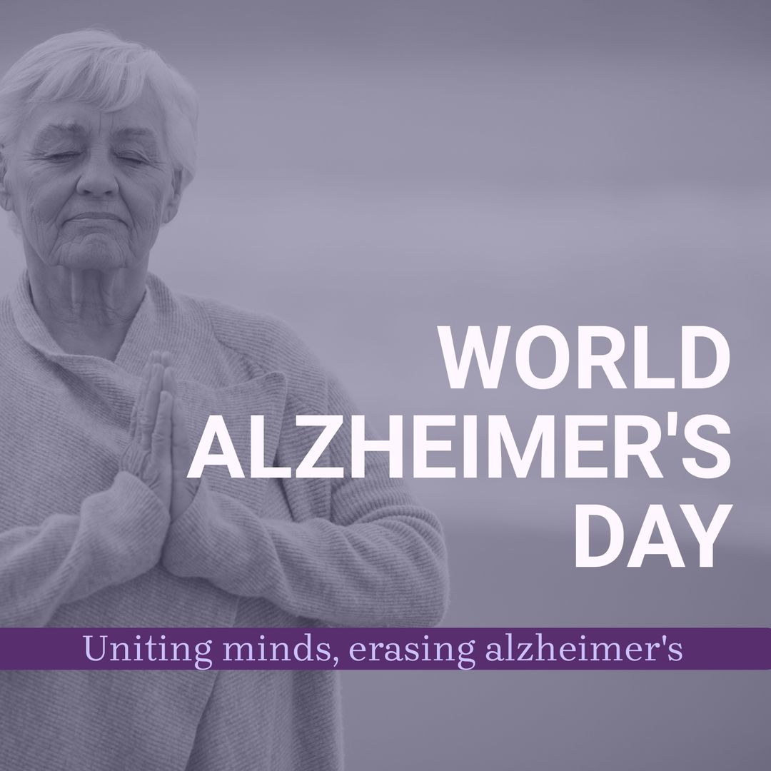 Senior Woman Meditating by Seaside on World Alzheimer's Day - Download Free Stock Templates Pikwizard.com