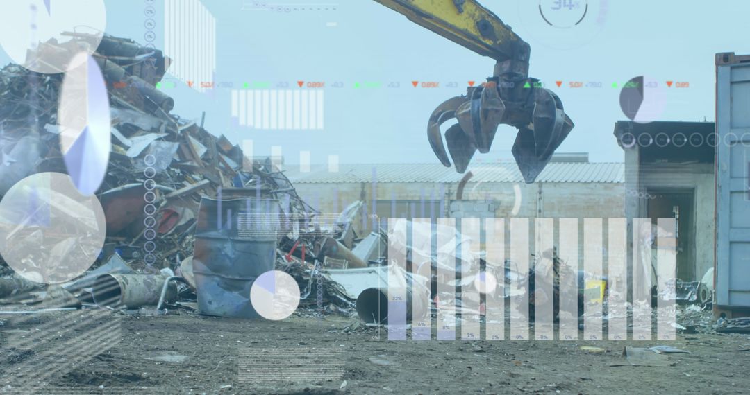 Infographic and Scrap Metal Recycling Conceptual Overlay