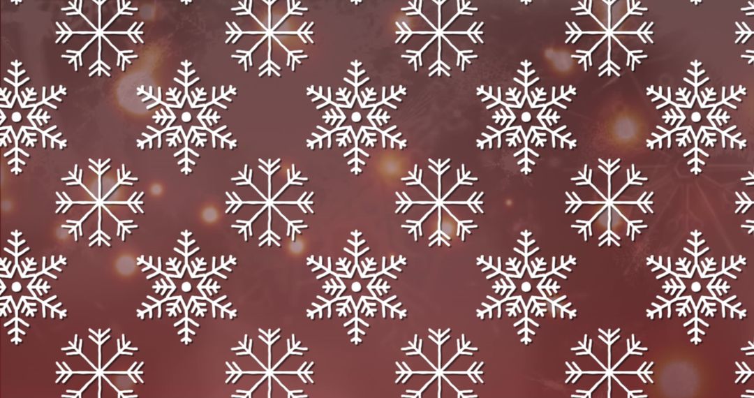 Seamless Snowflake Pattern on Red Festive Background