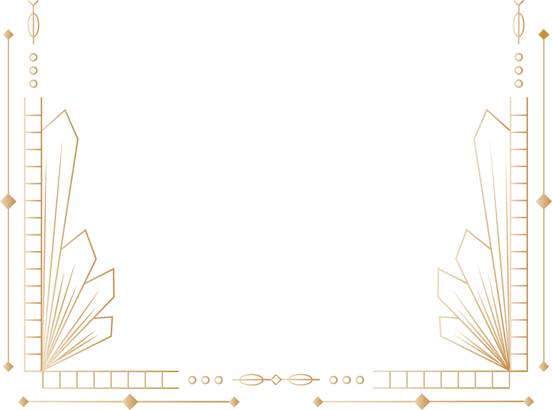 Luxury Art Deco Transparent Gold Geometric Border Frame