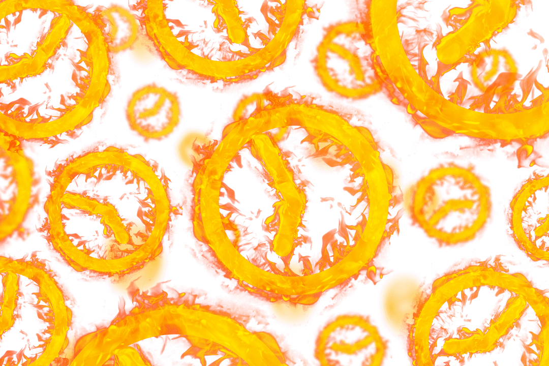 Yellow Fire Clocks Pattern on Transparent Background