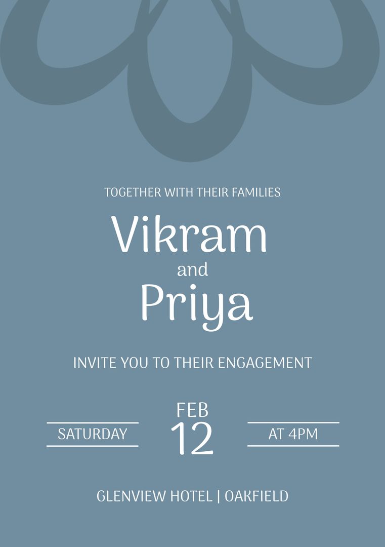 Elegant Romantic Engagement Invitation with Minimalist Design