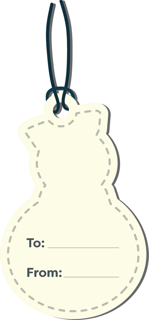 Snowman-Shaped Blank Label on Transparent Background