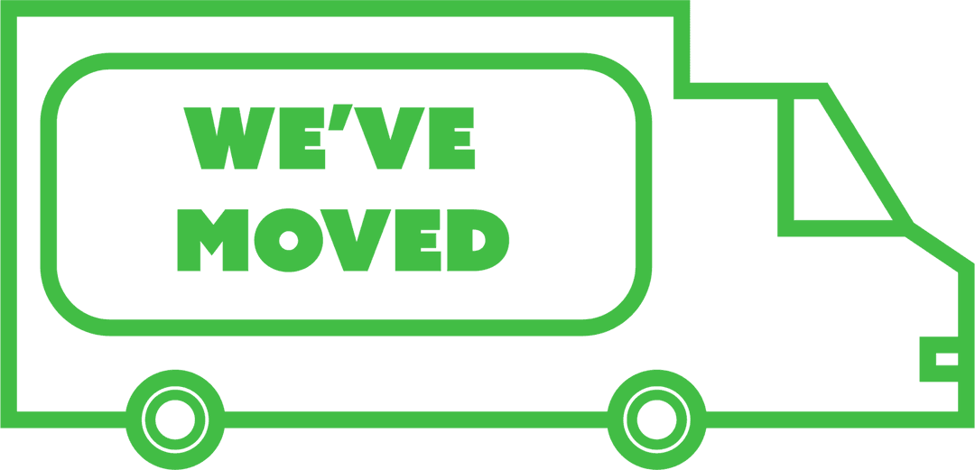 Green Moving Truck Symbol on Transparent Background