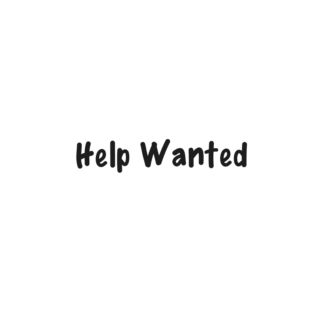 Transparent Help Wanted Text for Employment Graphics