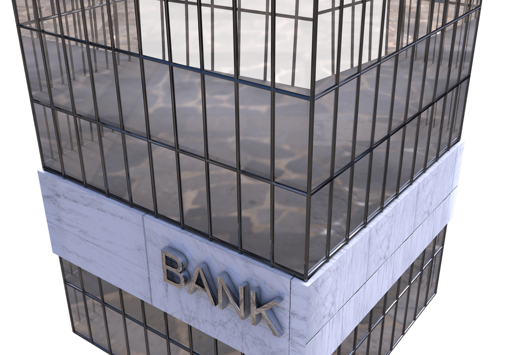 Futuristic Transparent Bank Building Exterior Design