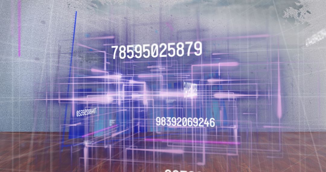 Abstract Digital Data Visualization with Neon Lights