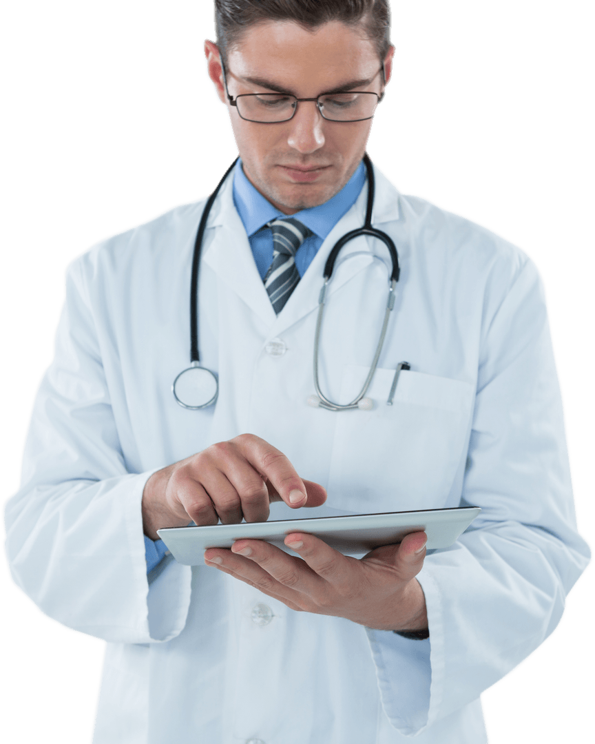 Transparent Doctor Using Digital Tablet with Stethoscope