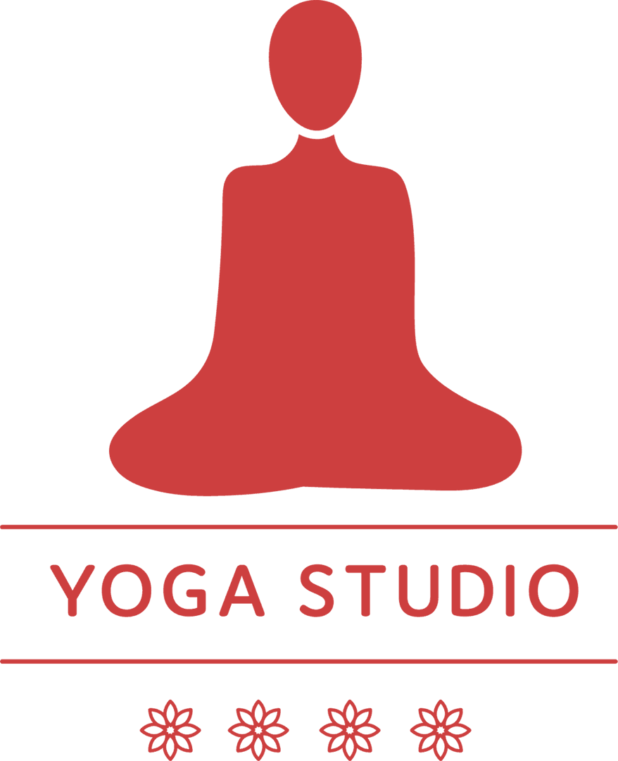 Yoga Studio Silhouette Logo on Transparent Background
