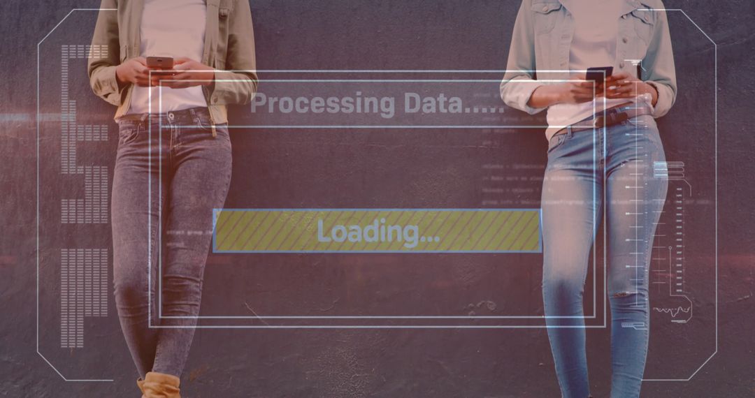 Data Processing Technology Overlay Women Using Smartphones