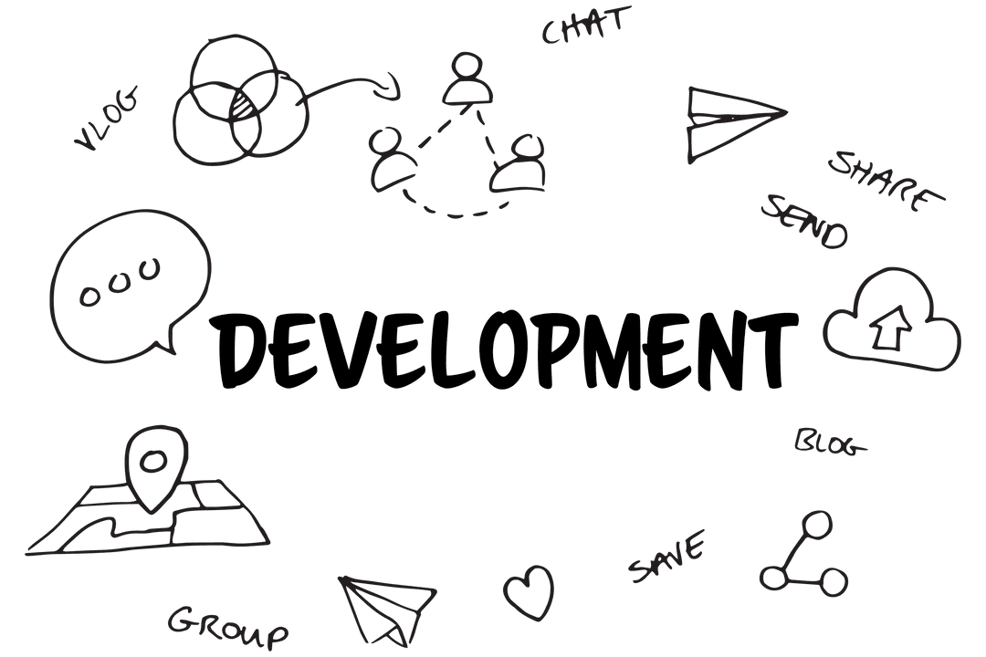 Transparent Symbols Illustrating Development Concept