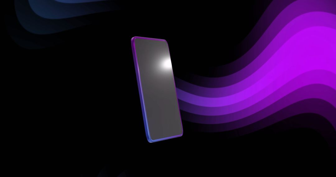 Modern Smartphone with Vibrant Digital Waves