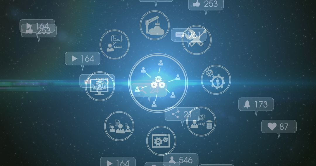 Digital Network and Media Communication Interface Concept