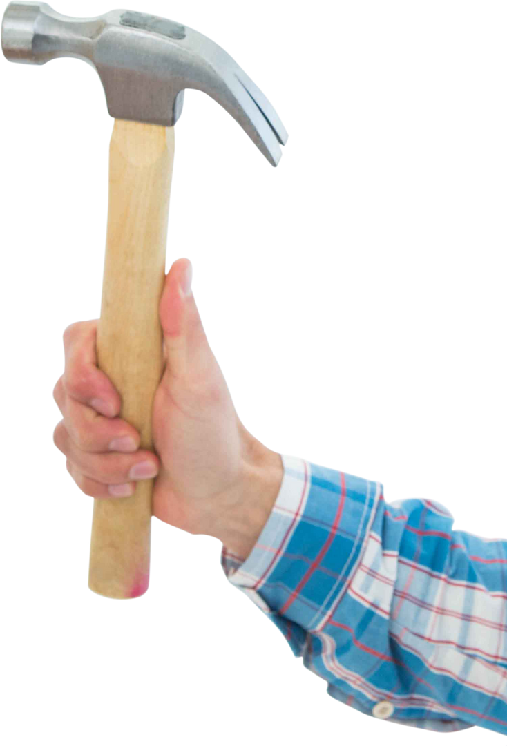 Hand Holding Hammer on Transparent Background for Tools and DIY Concept - Download Free Stock Images Pikwizard.com