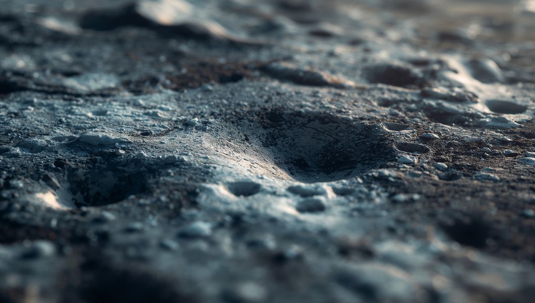Detailed Lunar Surface with Central Impact Crater