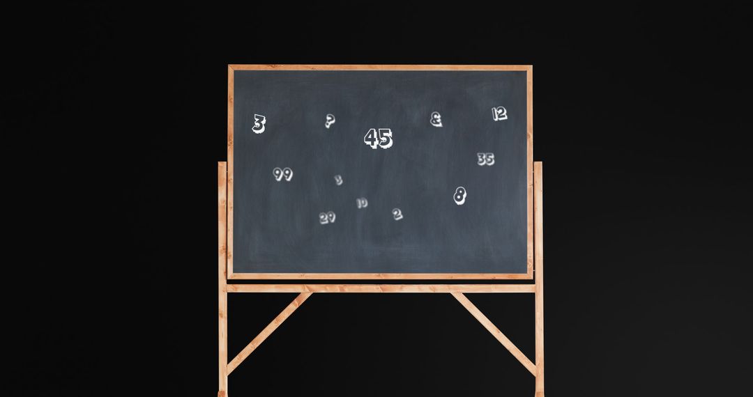 Numbers Floating Over Chalkboard
