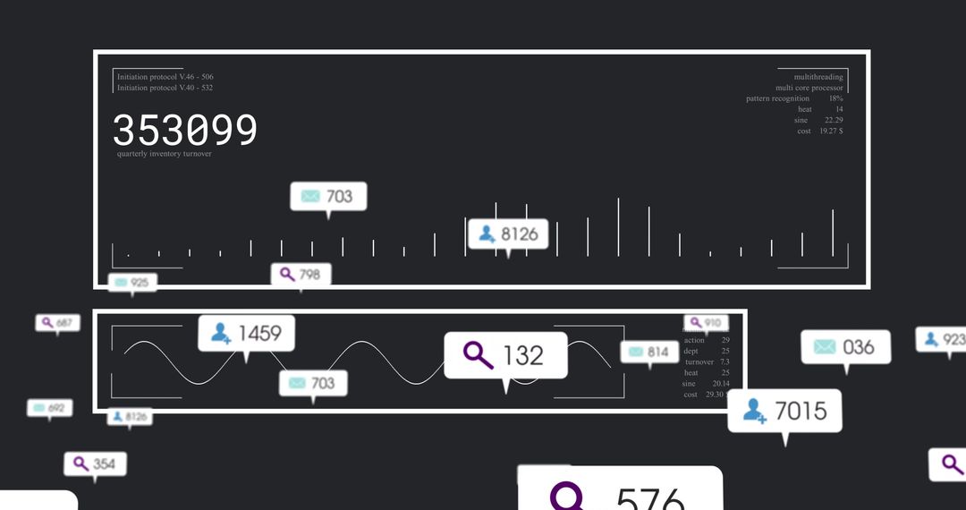 Interactive Data Interface with Media Trend Icons