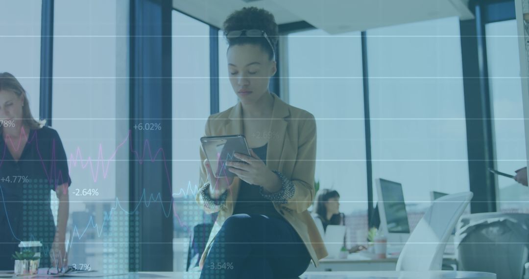 Analytics Insights with Professional Businesswoman Using Tablet