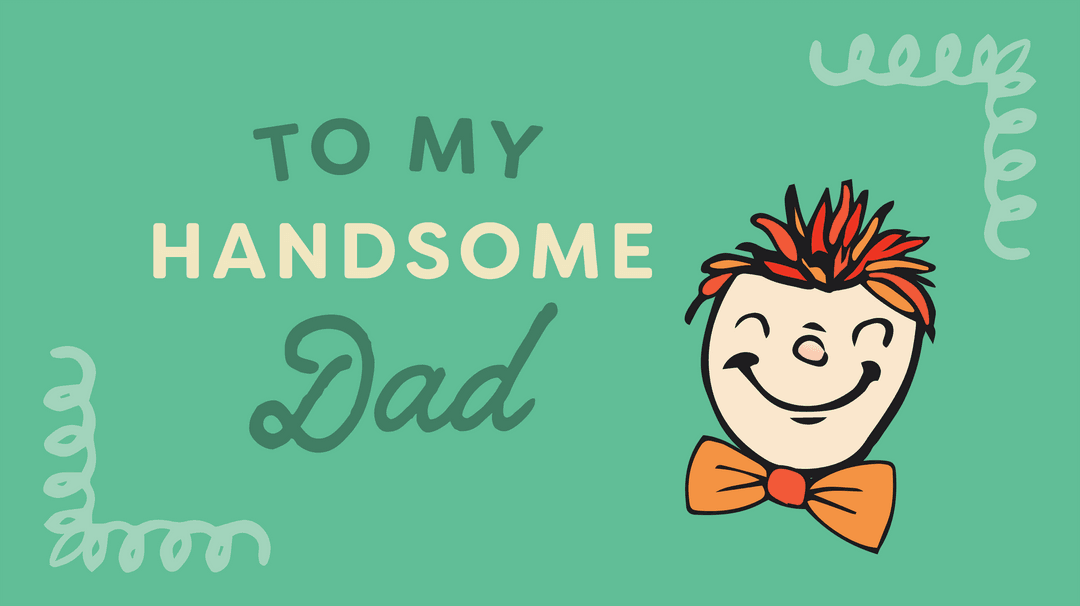 Transparent Father's Day Greeting Design with Illustrated Face