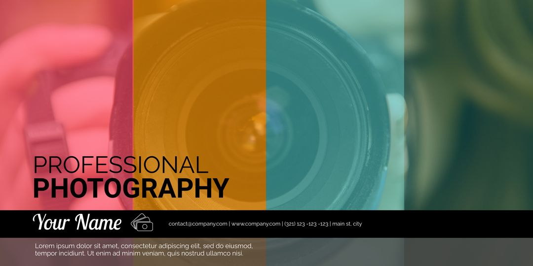 Vibrant Camera Lens Template for Photography Promotion and Events - Download Free Stock Templates Pikwizard.com