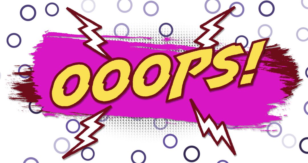Colorful Retro Comic Book Style Oops Text Background