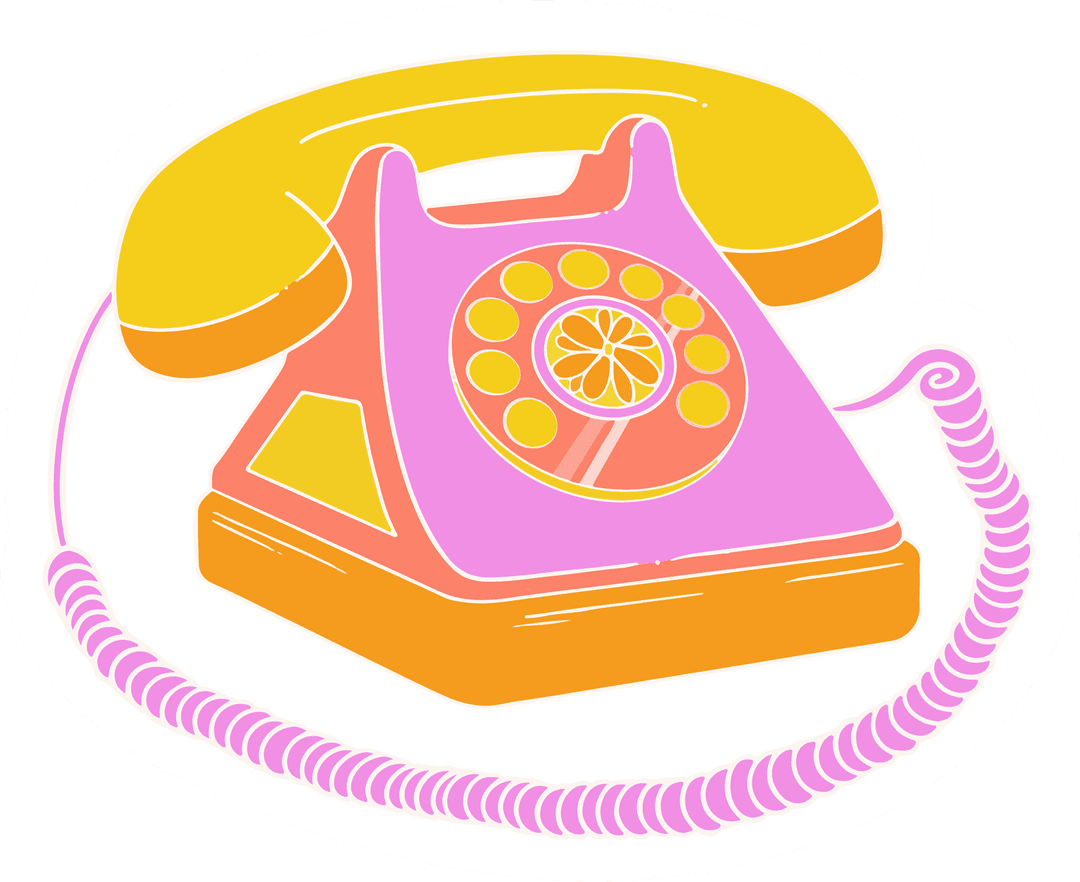 Retro Handset with Citrus Dial on Transparent Background