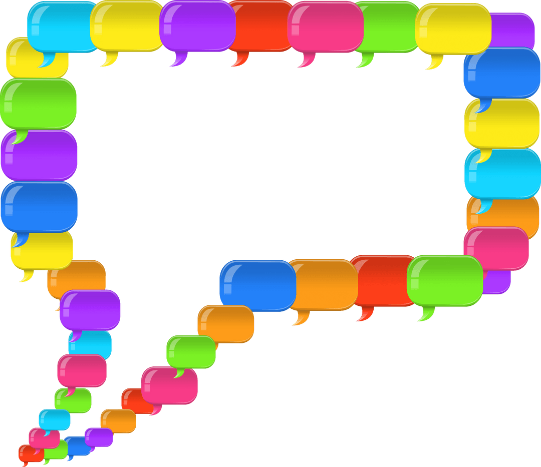 Colorful Transparent Speech Bubble Frame with Glossy Finish