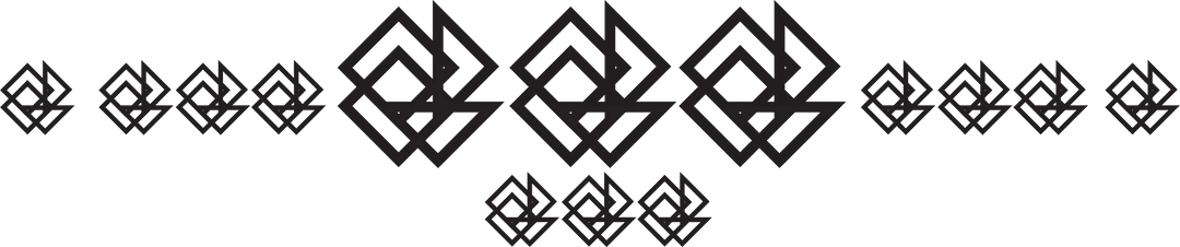 Black Geometric Pattern Design on Transparent Background