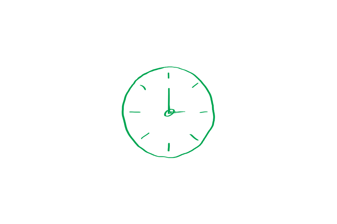 Simple Green Clock Illustration on Transparent Background PNG - Download Free Stock Images Pikwizard.com