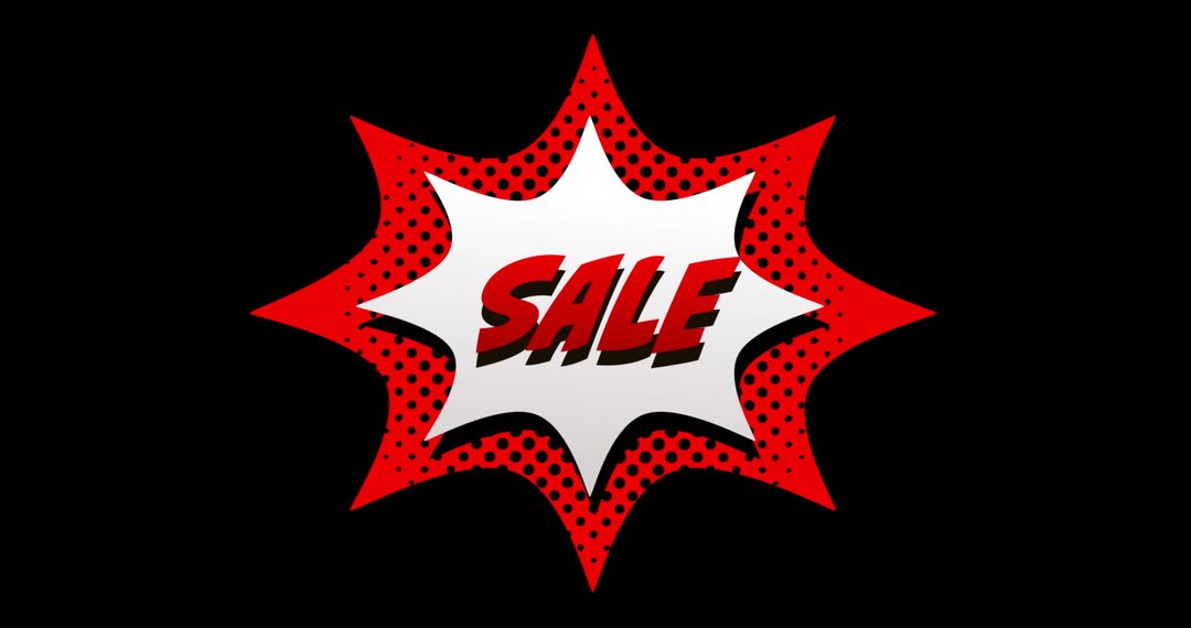 Cartoon Explosion Sale Graphics with Bold Red Text