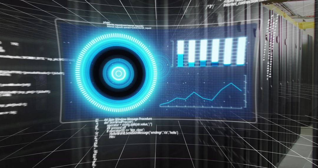 Digital Data Interface in Modern Computer Server Room