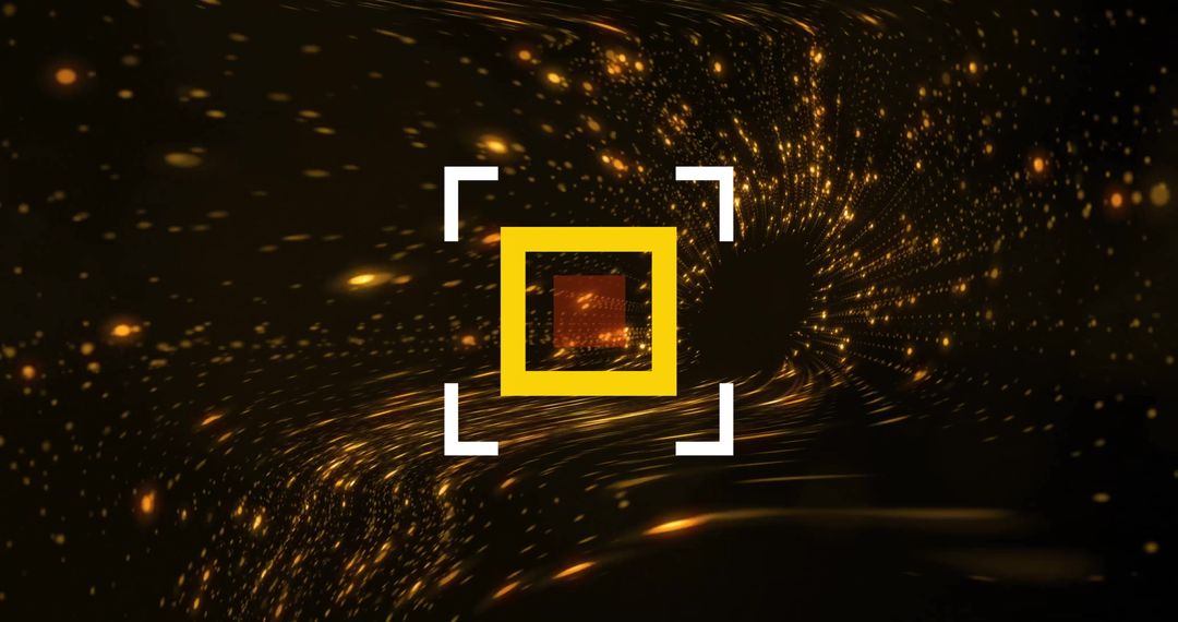 Futuristic Gold Particle Vortex with Digital Integration