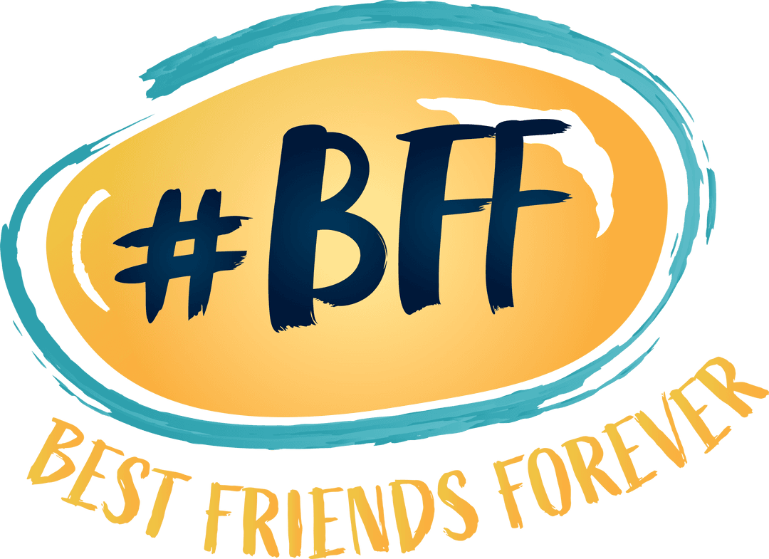#BFF Best Friends Forever Text on Transparent Background