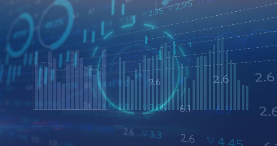 Financial Data Analysis with Digital Graphs and Charts Overlay