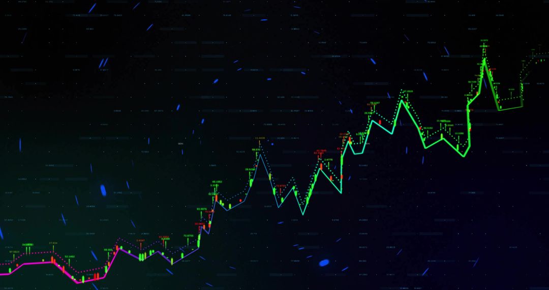 Neon Green Line Chart Surging on Digital Interface