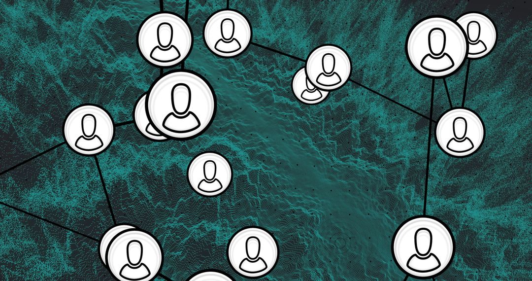 Connecting Media Icons Over Digital Patterns Illustrating Technology Interface