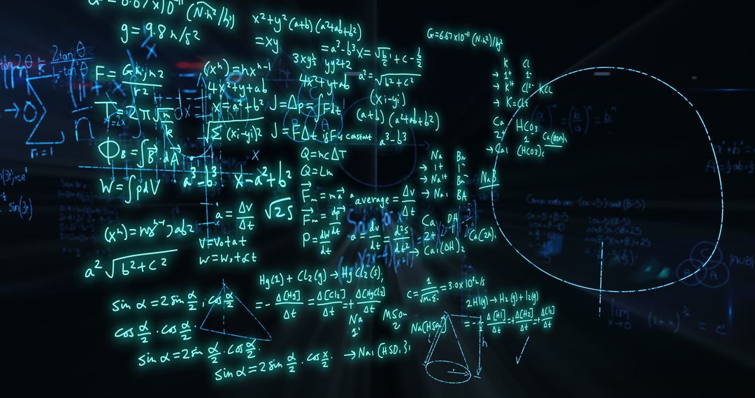 Illuminated Mathematical Formulae and Data Concept