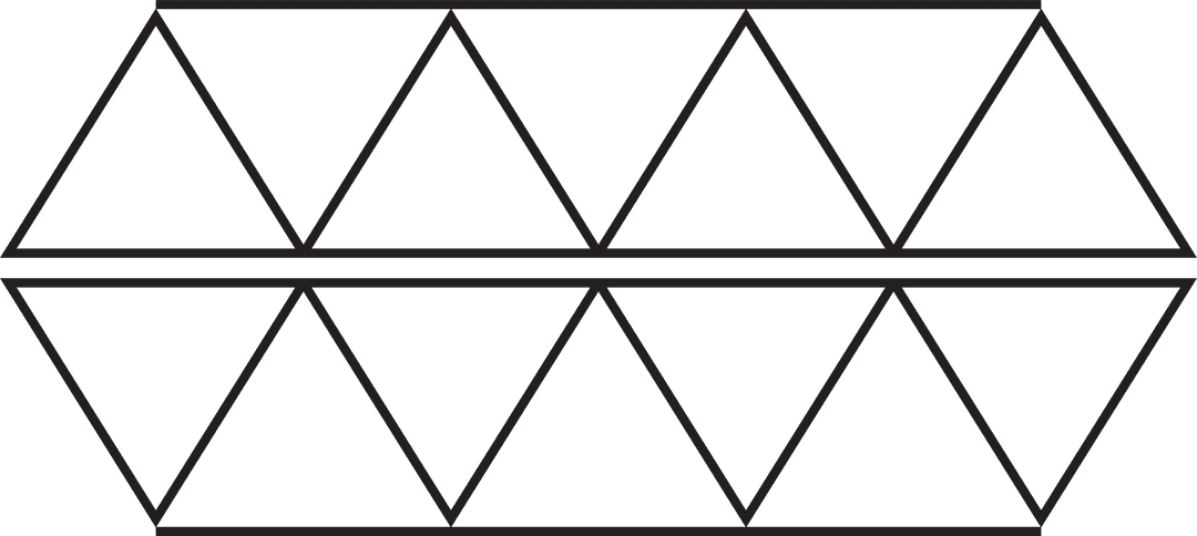 Transparent geometric pattern of interlocking black triangles