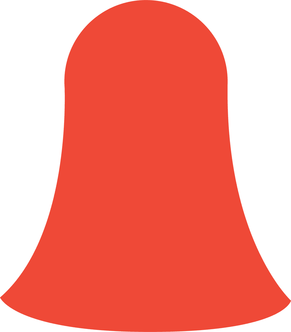 Red Christmas Bell on Transparent Background Vector Art