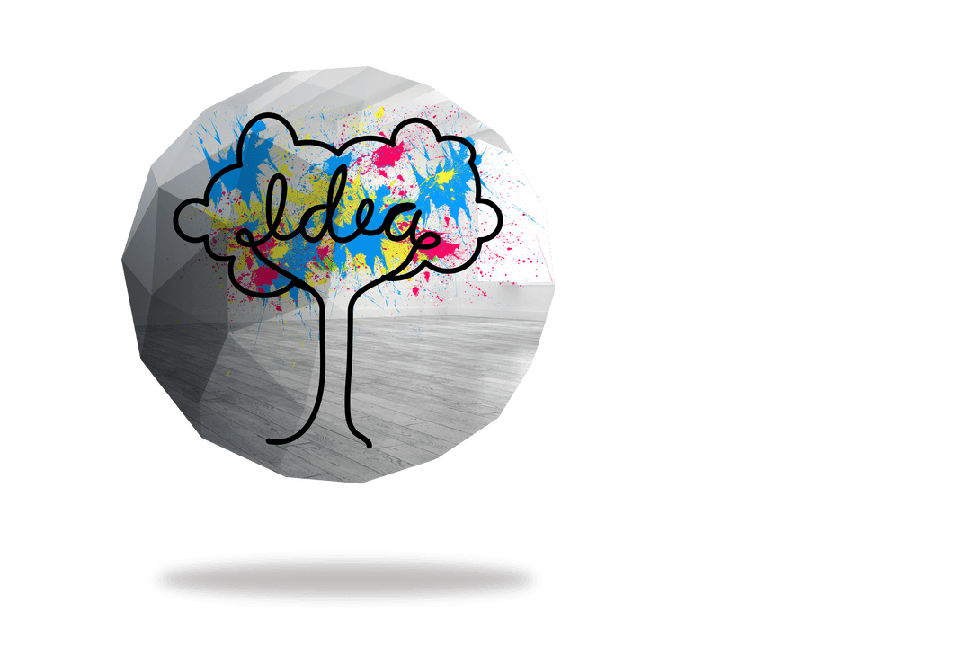 Colorful Transparent Idea Tree with Abstract Circle Background