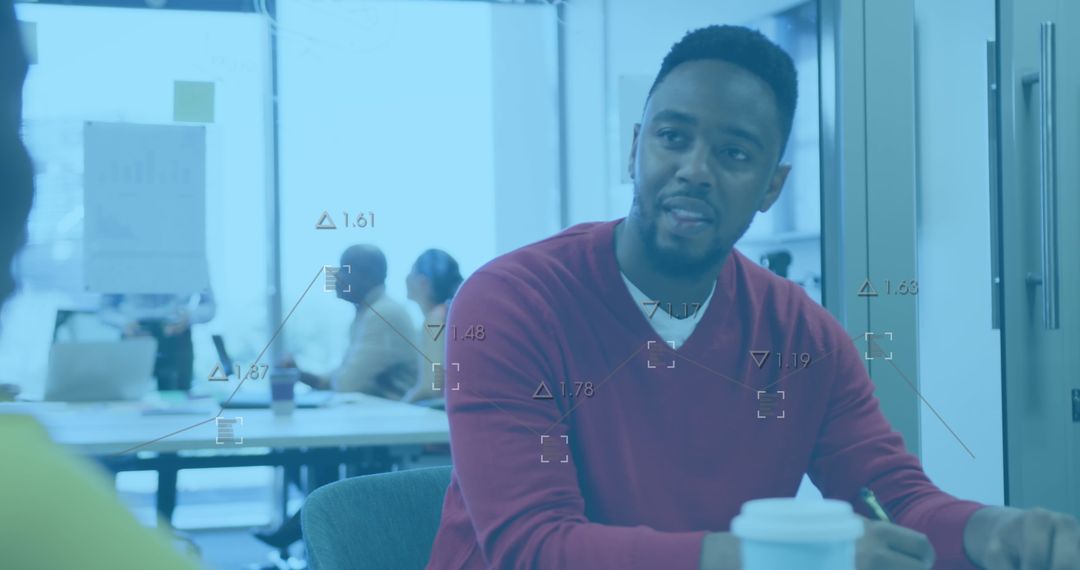 Digital Financial Data Overlay on Diverse Business Meeting