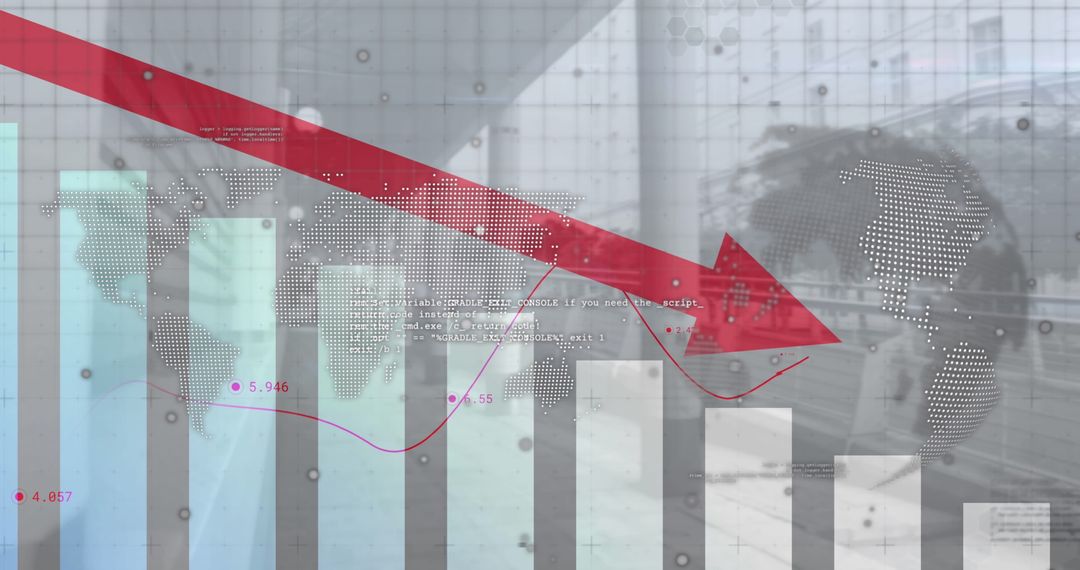 Global Business Decline and Economic Downturn Concept