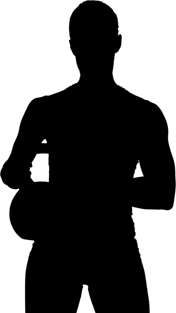 Transparent Silhouette of Woman Lifting Dumbbell for Fitness Designs