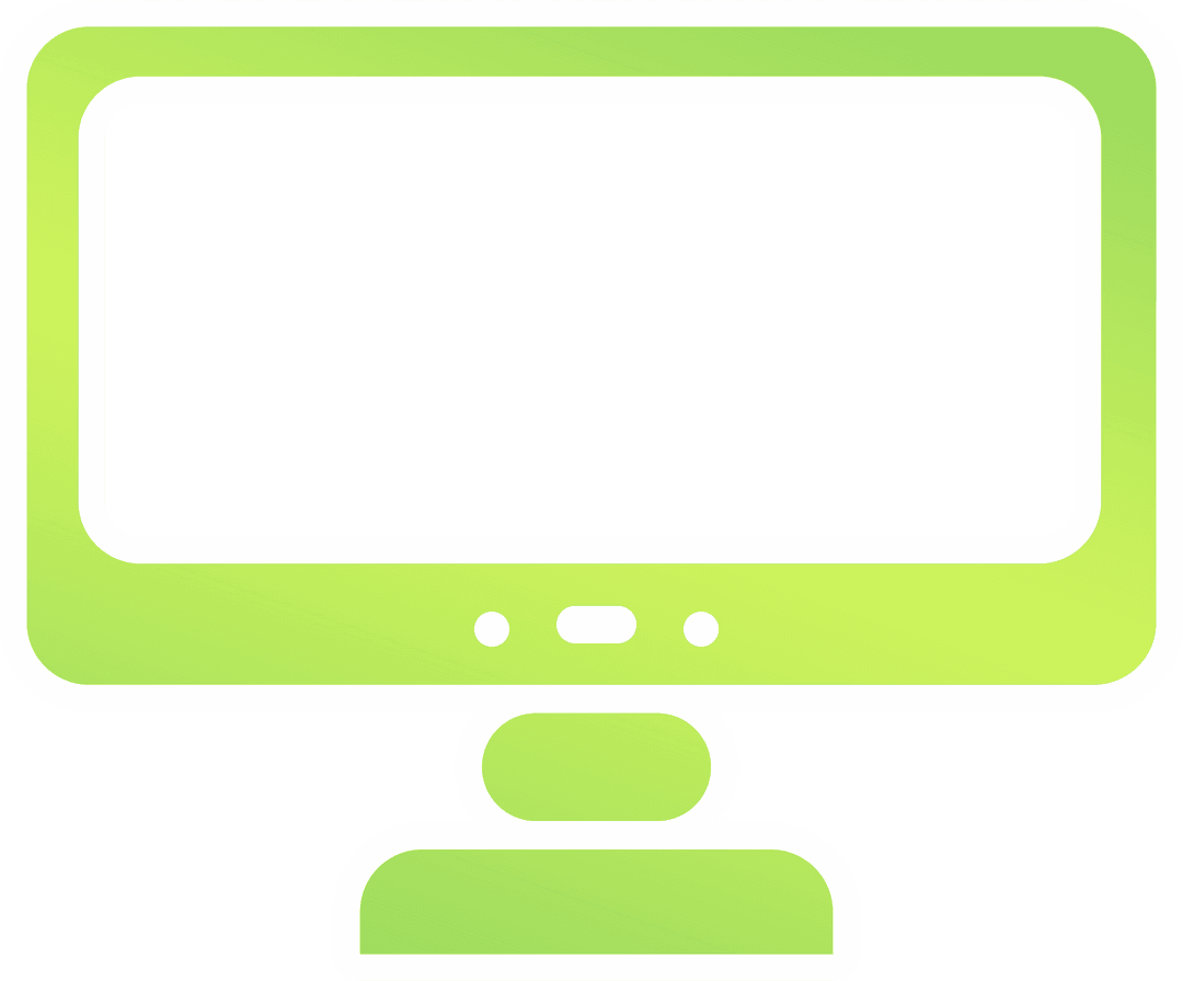 Bright Green Transparent Computer Monitor Icon Design