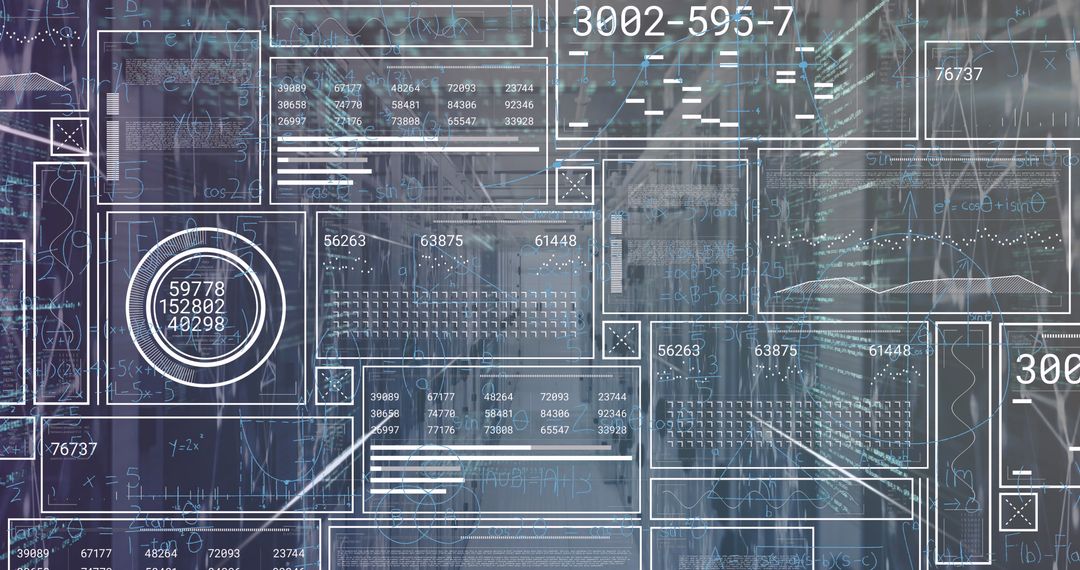 Digital Data Interfaces in Modern Server Room Concept