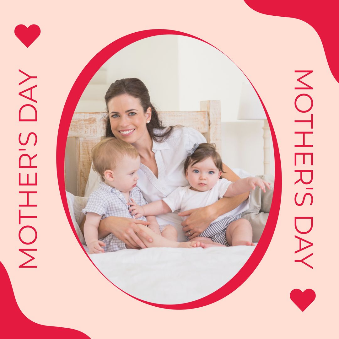 Happy Mother's Day with Mother and Children in Cozy Setting