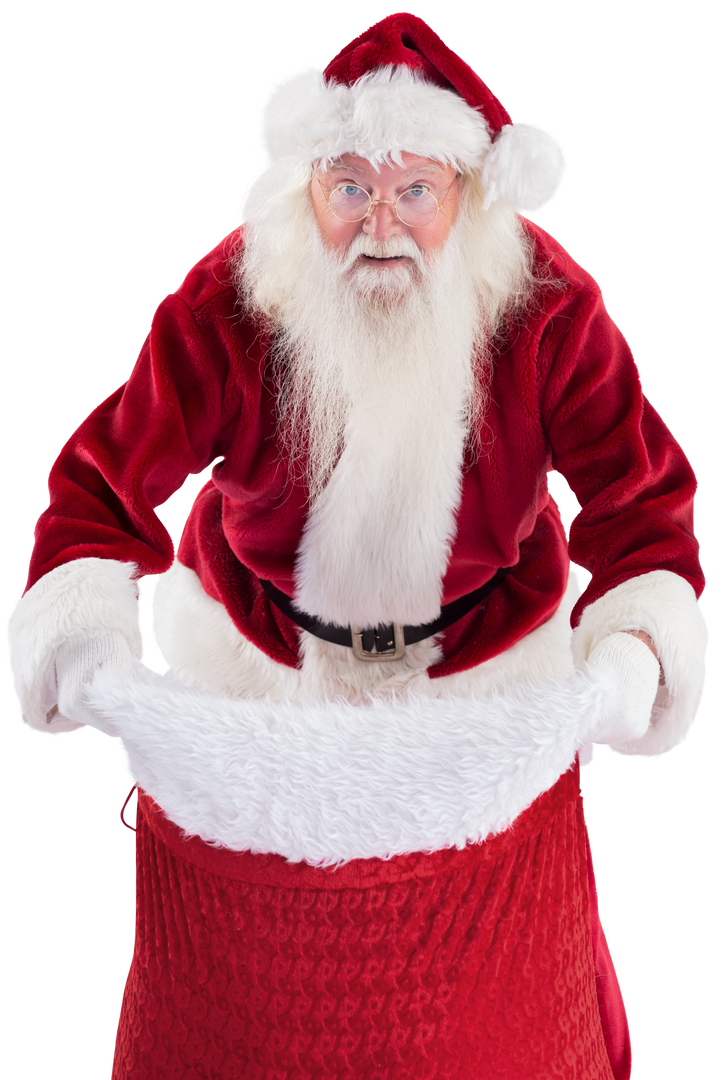 Santa with Red Bag on Transparent Background Spreading Holiday Cheer - Download Free Stock Images Pikwizard.com