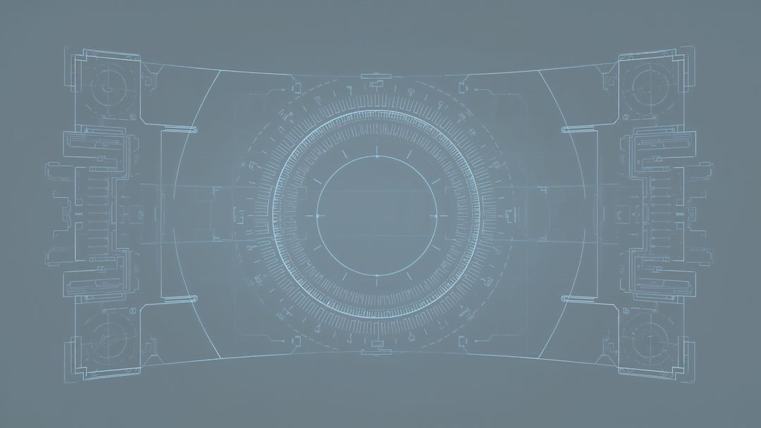 Futuristic Holographic Interface with Circular Gauge and Side Modules