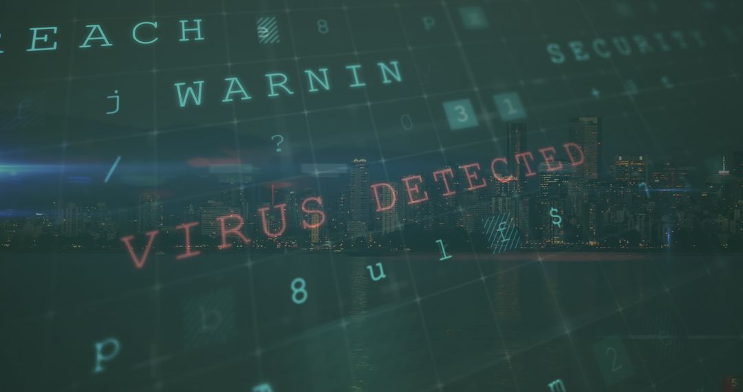 Digital Security Warning and Virus Detection Concept